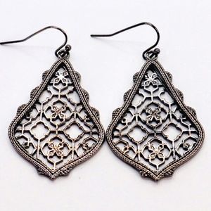 Black Filigree Jewelry | Black Fashion Earrings |Black Jewelry